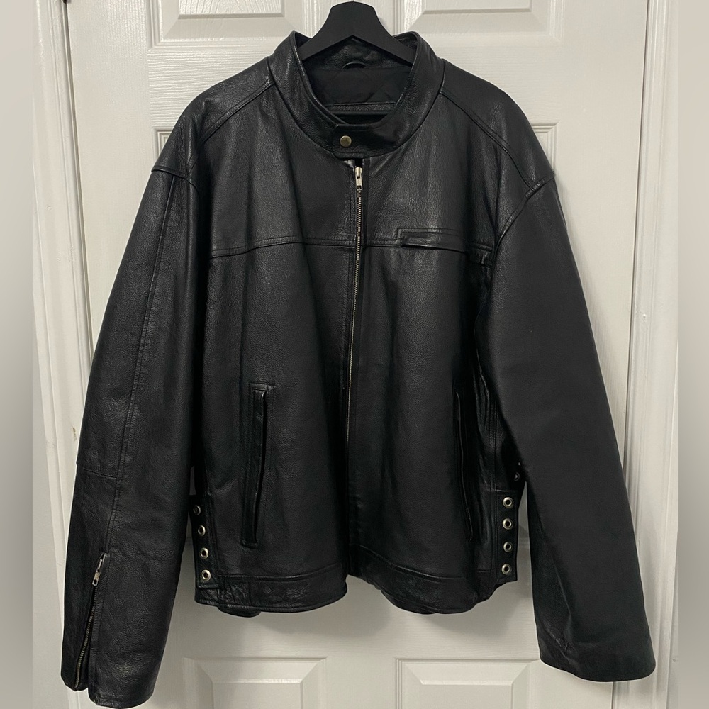 Vintage Full Grain Black Leather jacket